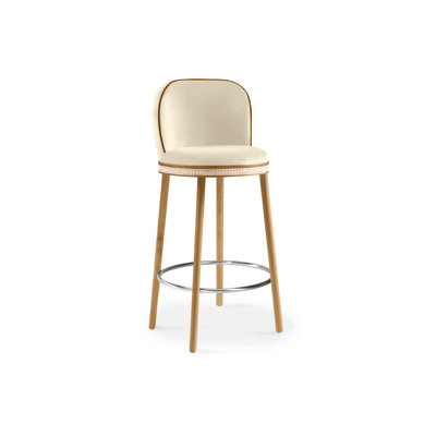 Alma Upholstered Stool with Solid Wood Frame