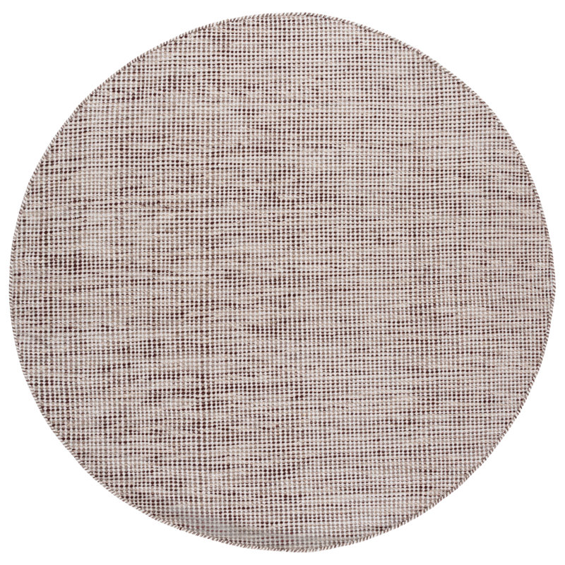Corenia Hand Tufted Wool/Cotton Rug in Brown/Ivory, Round 7'