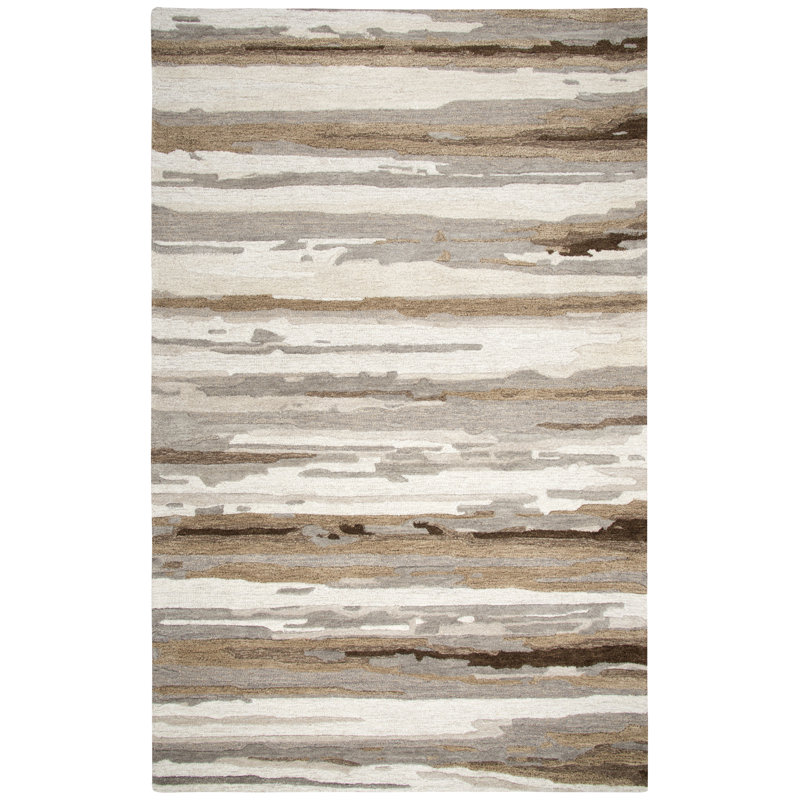 Tapis brun clair en laine Touffeté à la main Malm, Rectangle 5 pi x 8 pi