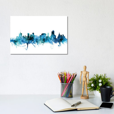 Tulsa, Oklahoma Skyline by Michael Tompsett - 1 Piece Wrapped Canvas Wall Art