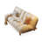 Loveseat Beige Faux leather Sleeper sofa-129743339