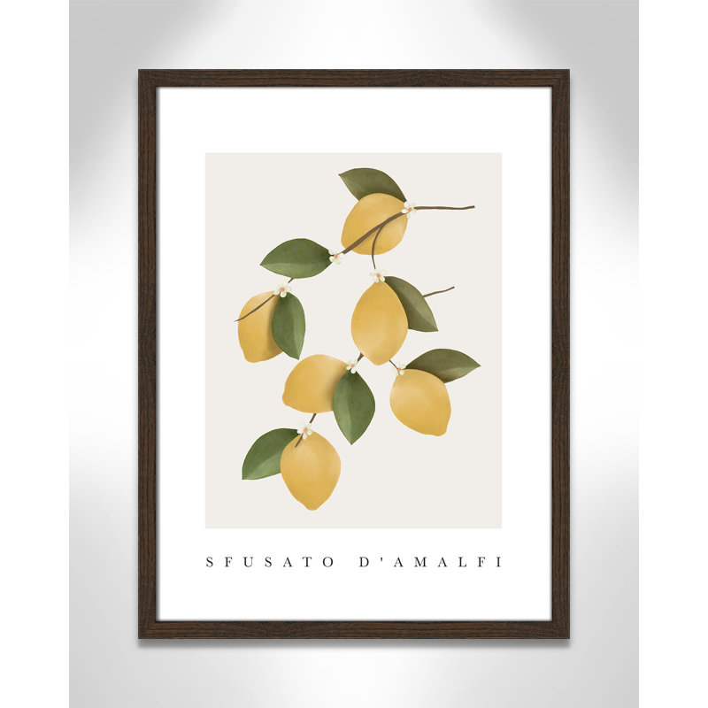 Amalfi Lemons - cadre photo, impression, H 23 po x l 17 po x P 0,75 po, Encadrement brun
