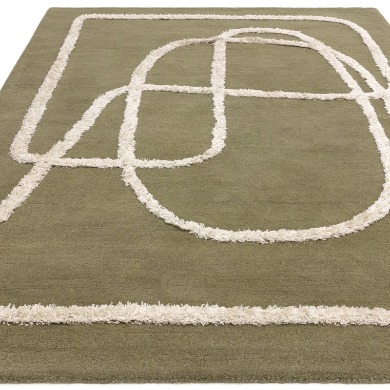 Brinlie Abstract Wool Hand Tufted Area Rug, Rectangle 120 x 170cm