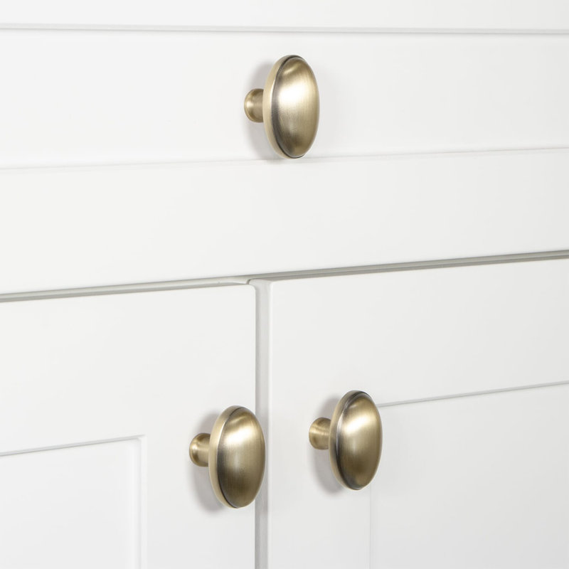 Eden Prairie Cabinet Knob, Vintage Brass