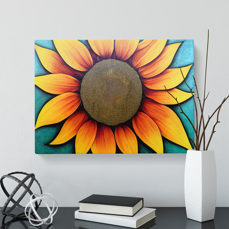 Mind Blowing Sunflower - Wrapped Canvas, 50cm H x 76cm W x 3cm D