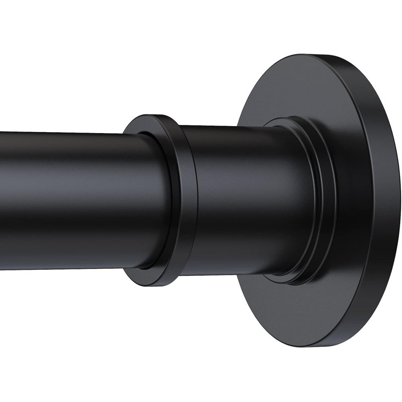 Adjustable Matte Black Stainless Steel Tension Shower Curtain Rod