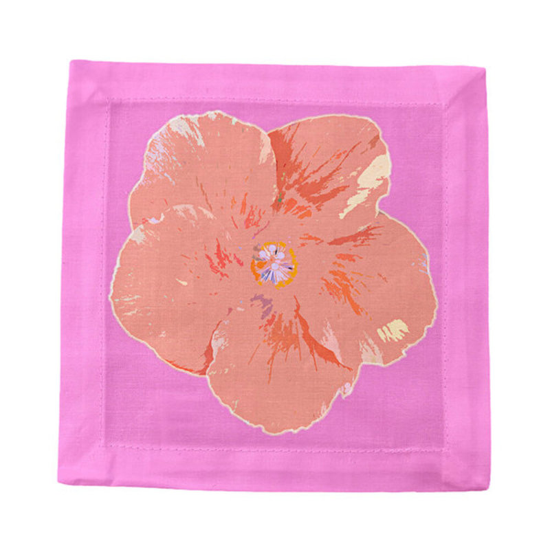 Hibiscus Cotton Sateen Cocktail Napkins, Orchid