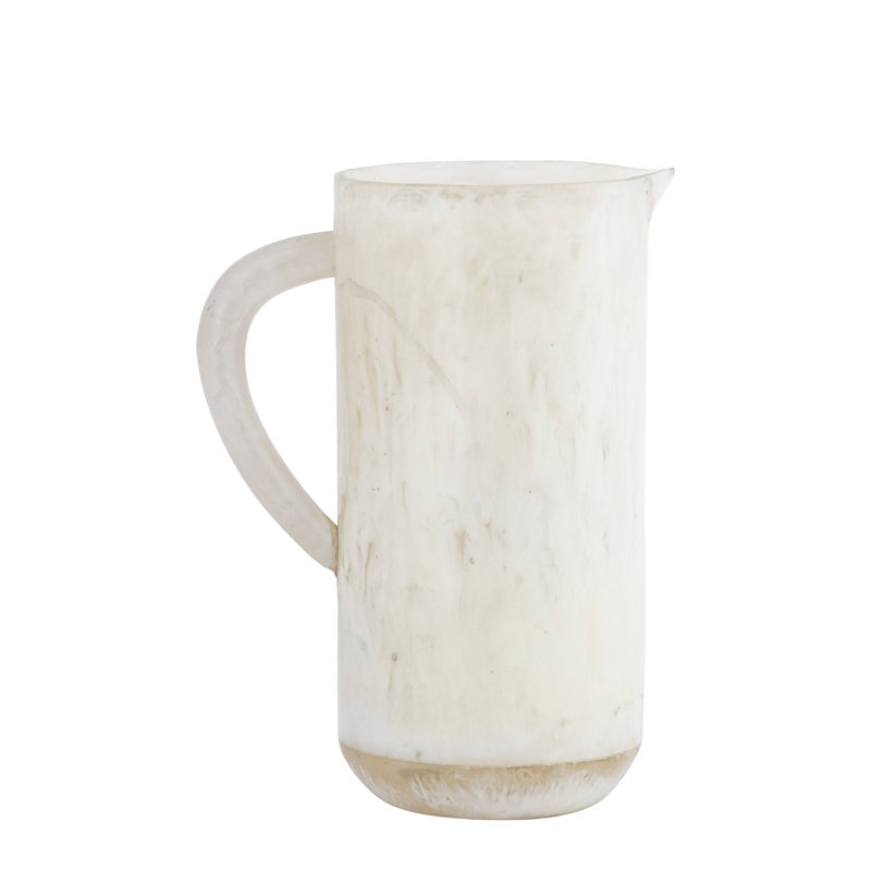 White Resin Pitcher Length 7.87; Height 10"