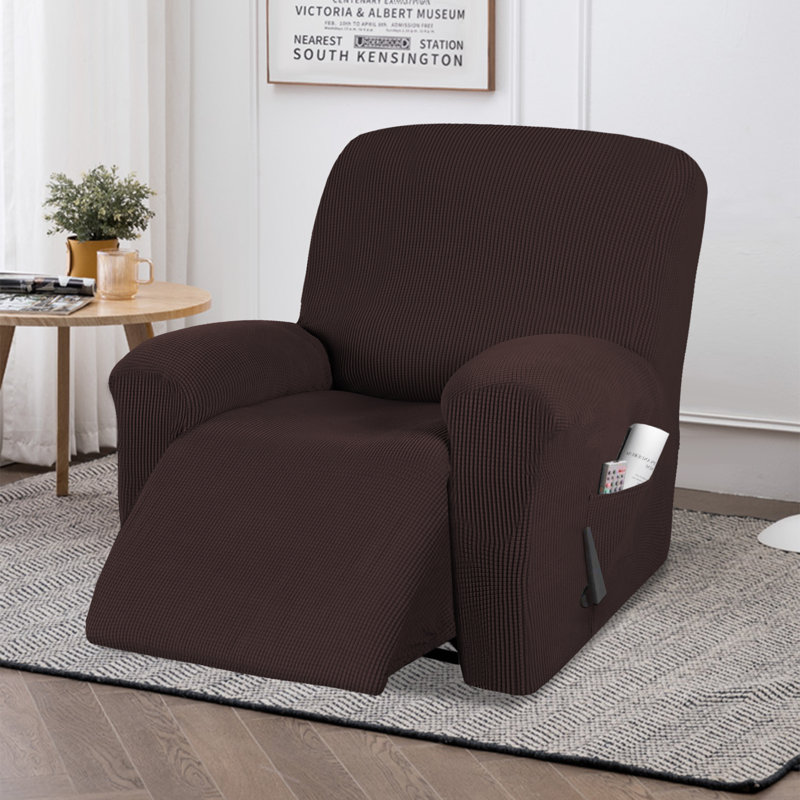 Housse pour fauteuil inclinable Hayneville, Mélange de polyester chocolat