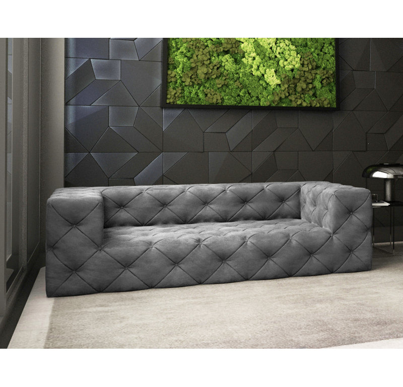 Renae 3 Seater Velvet Sofa, Grey