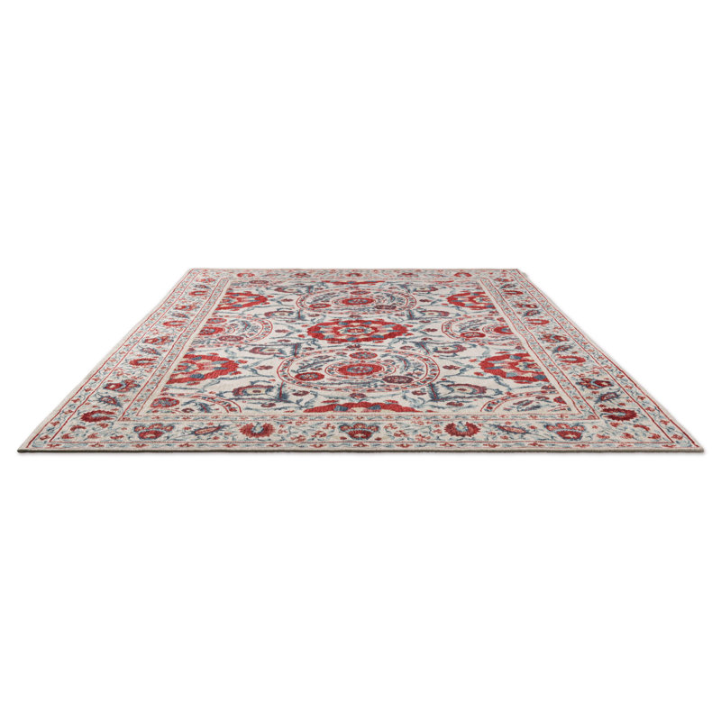 Geometric Area Rug in Indigo, Rectangle 5'7" x 7'10"
