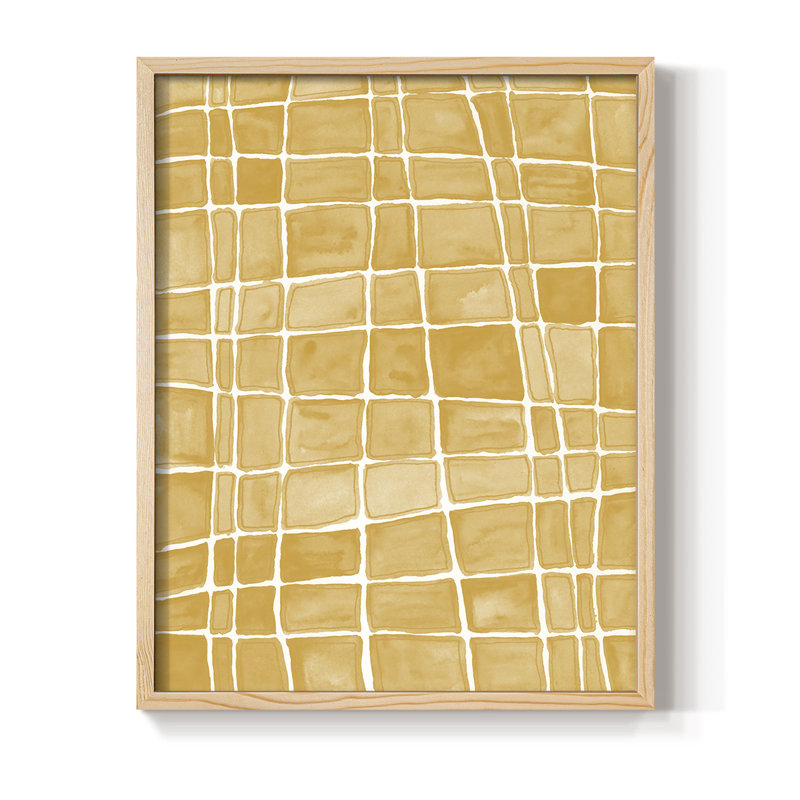 Square Bluff IV Framed Print - Solid Wood, 11" H x 9" W