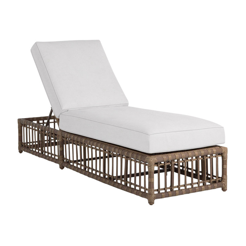 Newport Woven Chaise, Snow Sunbrella® Linen, Welt