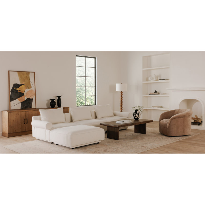 ROSELLO SLIPPER CHAIR, Novax White Boucle, 30" H x 37.75" W x 37.75" D, No