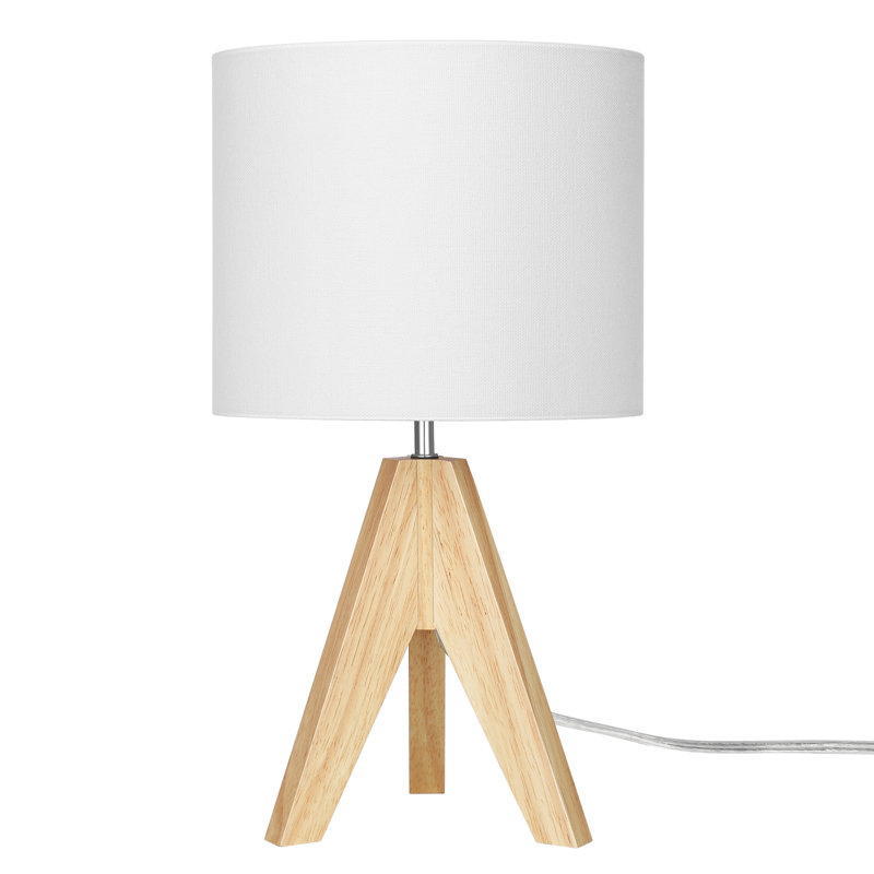David-James Solid Wood Tripod Table lamp, White