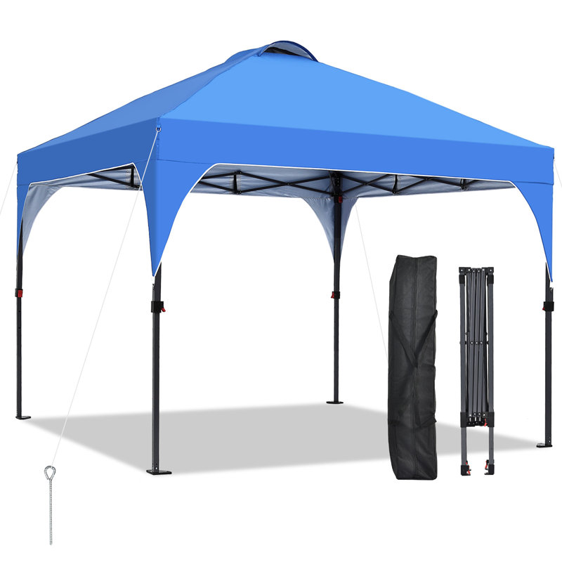 Abri de patio en acier 8 x 8 pi, Bleu