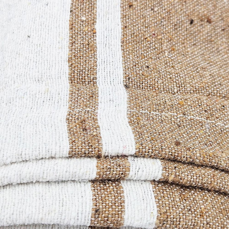 Carson 50" x 60" White and Brown Striped Throw Blanket Set