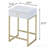 White And Brass 1-Drawer Side Table