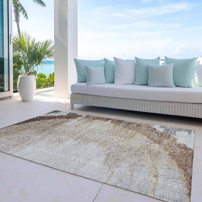 Kairi Washable Abstract Indoor / Outdoor Rug, Rectangle 10' x 14'