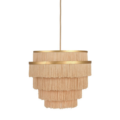 Boho 5-Tier Metal Chandelier with Fringe