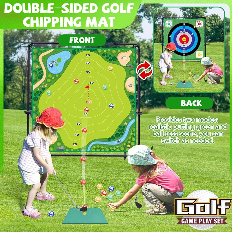 Ensemble de tapis de jeu de golf, grand cadeau de formation de golf intérieur et extérieur pour enfants adultes