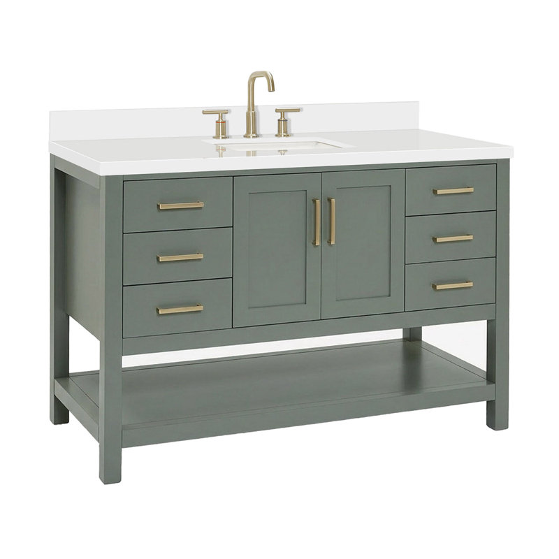Moille Laveda 55" Single Bathroom Vanity Set, Vintage Green