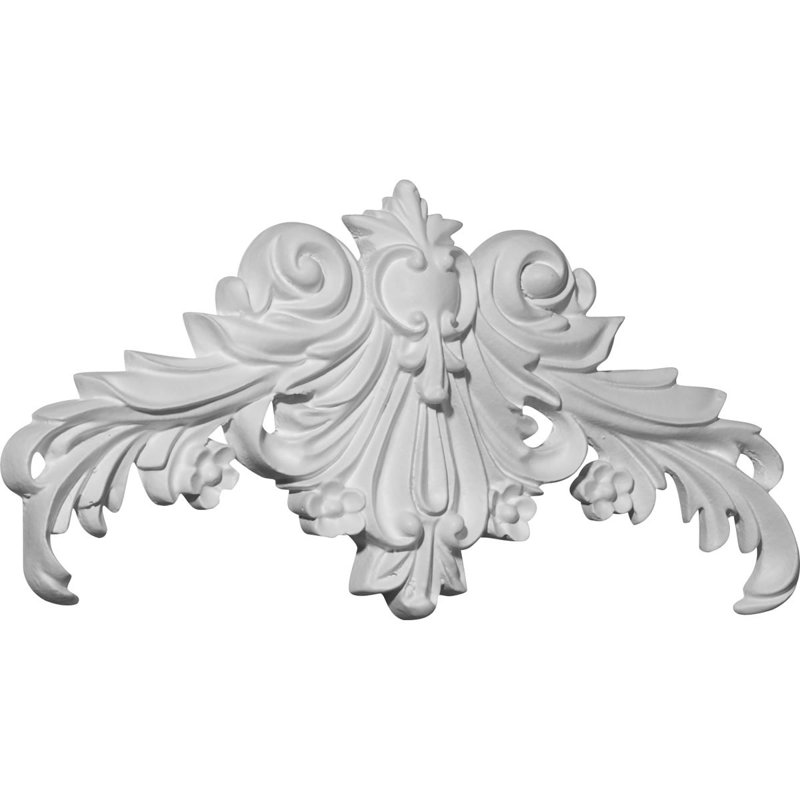 Primed Polyurethane Acanthus Center Onlay, 10.625" x 5.25"