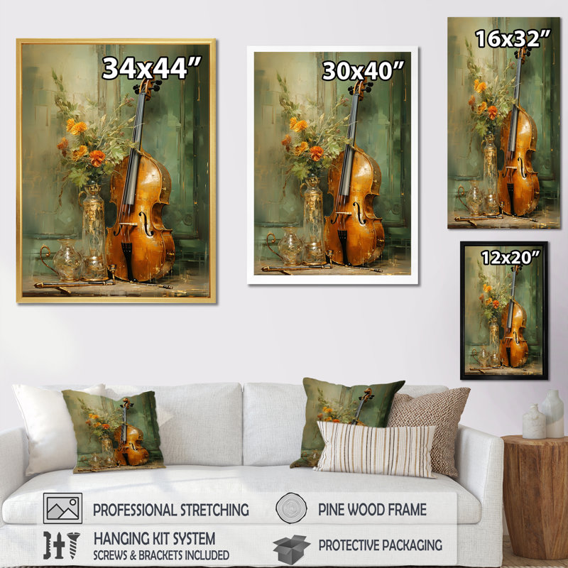 Basson beauté opulente olive sur toile, Toile tendue, H 32 po x l 16 po