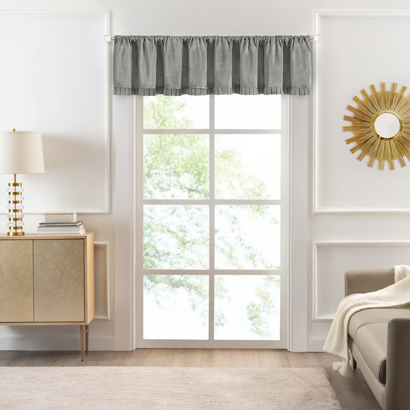 Silver Chenille Rod Pocket Window Valance, 52'' W x 14'' L