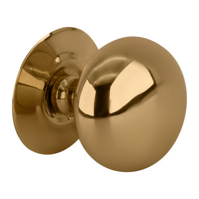 Bouton d'armoire de cuisine Brixwell BXB345, diamètre de 1-1 / 4 po, projection de 1-1 / 4 po, laiton, finition laiton poli