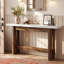 Console de 63 po en bois, table d'entrée de ferme avec plateau en faux marbre, long canapé rectangulaire derrière le canapé pour l'entrée, le couloir, le salon, l'entrée