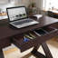 Bureau d'écriture tendance avec tiroir, espresso