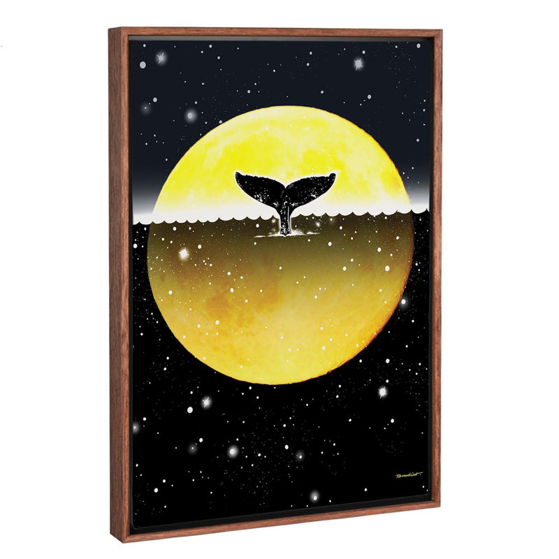 Art du corps de la baleine, H 26 po x l 18 po x P 1,5 po, Toile avec cadre en bois classique