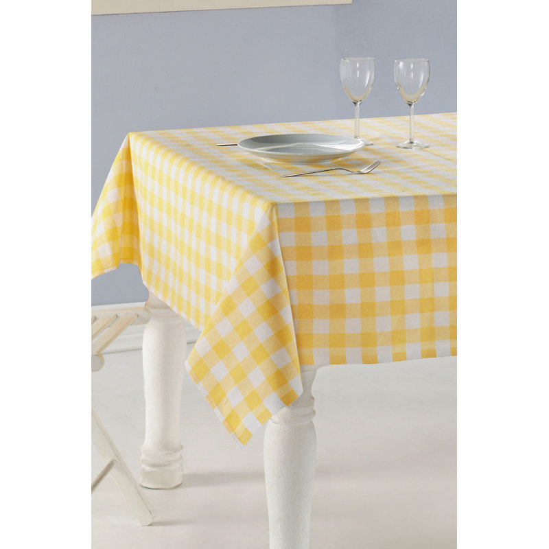 Chon Premium Checkered Tablecloth, Yellow, 62.9 x 62.9 inches | 85% Cotton / 15% Polyester | Easy Clean, Machine Washable (30-40°C) | Perfect for Dining, Picnics, and Outdoor Gatherings | Durable & Stylish Design