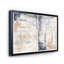 Abstrait avec bleu foncé et beige - peinture à cadre flottant sur toile-59851274-59851273