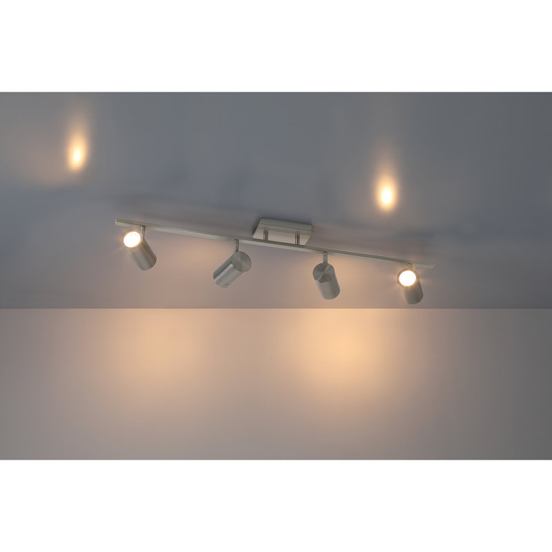Rail d'éclairage réglable à DEL 4 lumières Prado - Finition acier brossé, 35" W, Brushed Steel