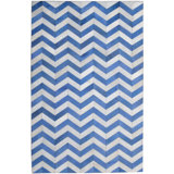 Area Cowhide Chevron Area Rug in Blue/Cream
