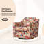 Upholstered Cotton Blend Swivel Armchair-1160699440