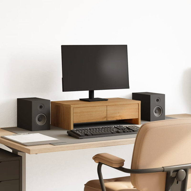 Barra Manufactured Wood Monitor Stand, 15cm H x 50cm W x 27cm D, Artisian Oak