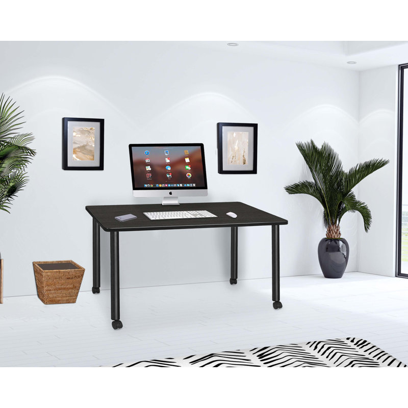 Regency Kee Mobile Desk, Ash Gray/Black, 29" H x 60" W x 24" D