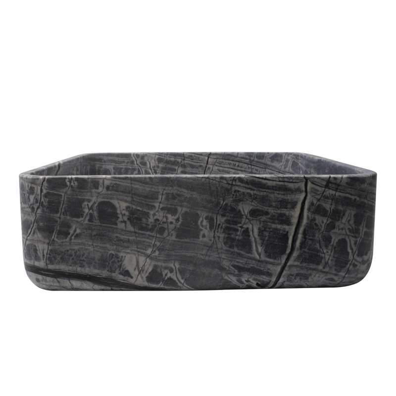 Barclay Maxton 15.75'' Stone Square Bathroom Sink, Honed Lunar Marble