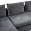Canapé modulaire en L de 93,7 po (gris): canapé rembourré en chenille avec compartiment de rangement en bois pour le salon-328706696