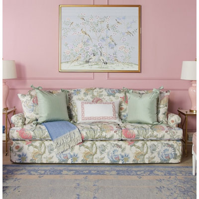 Simple Pastoral Style Sofa Upholstered 84.6'' Sofa