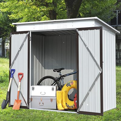 6 ft. W x 4 ft. D Metal Vertical Storage Shed -  USeeworld, UW23036851