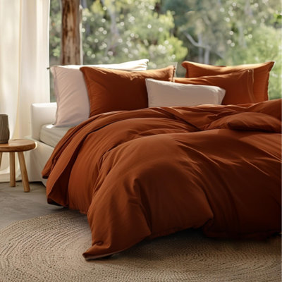 Double Stitch Mongolian Cashmere Pima Cotton Duvet Cover Set