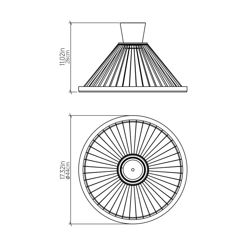 Corda 1 - Light Pendant, 118" H x 17.32" W x 17.32" D, Charcoal
