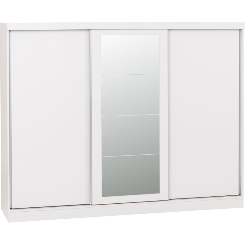 Cascio 3 Door Sliding Wardrobe, High Gloss White