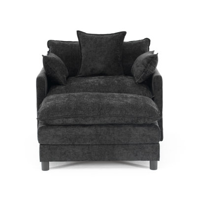39.4" Modern Accent Chair With Ottoman