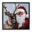 Cadre flottant Rosy Cheeked Santa & Reindeer, design par Sara Culpepper-420640470-420640471