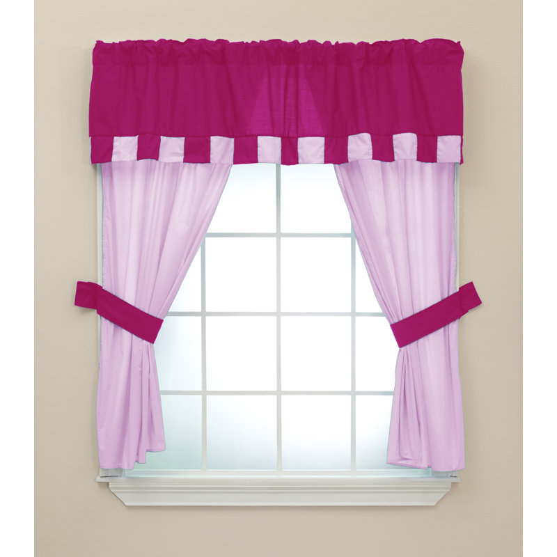 Izzo Cotton Blend Kitchen Curtain, Pink